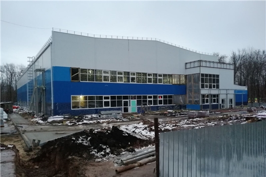 Ход строительства Регионального центра по хоккею при БОУ ЧР "Чувашски кадетский корпус Приволжского федерального округа имени Героя Советского Союза А.В. Кочетова"  СШОР №4