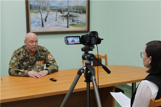 Запись видеоинтервью руководителя Чувашского регионального отделения Союза добровольцев Донбасса 