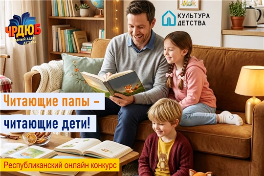 Чувашская республиканская детско-юношеская библиотека объявляет республиканский онлайн конкурс «Читающие папы – читающие дети»!
