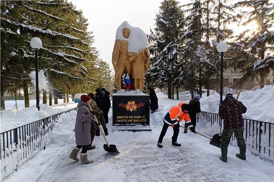 В селе Большой Сундырь состоялась традиционная патриотическая акция «Снежный десант», н