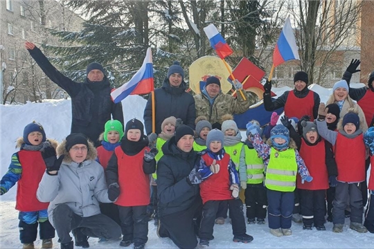"Папы и дети на старте" - спортивный праздник посвященный Дню защитника Отечества (1 корпус)