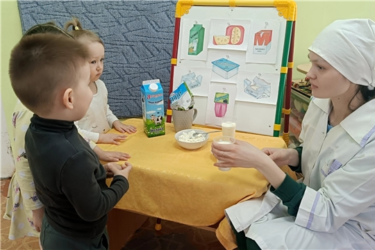 Малышам  рассказали о пользе кисломолочных продуктов