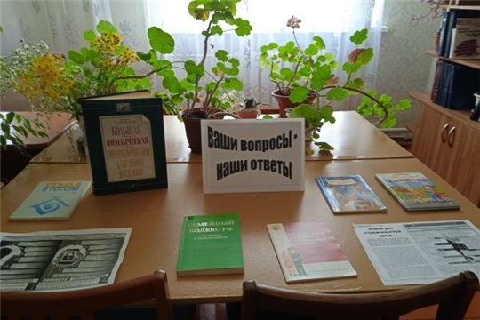 Книжная выставка «Ваши вопросы – наши ответы» (Новоачакасинская сб)