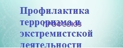 Профилактика терроризма и экстремистской деятельности
