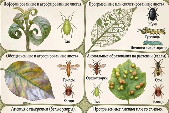 Как определить вредителя по типу повреждения листа?