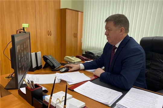 Министр Чувашской Республики по делам гражданской обороны и чрезвычайным ситуациям Сергей Павлов принял участие в заседании штаба по обеспечению безопасности электроснабжения в Чувашской Республике