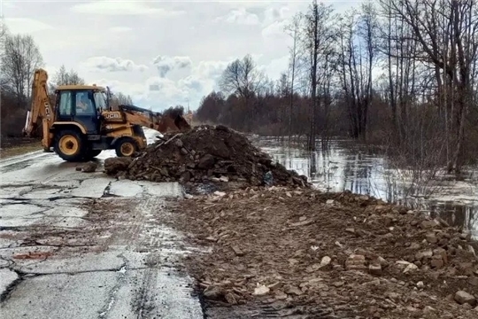 На трассе Чебоксары — Сурское усилили меры из-за паводка