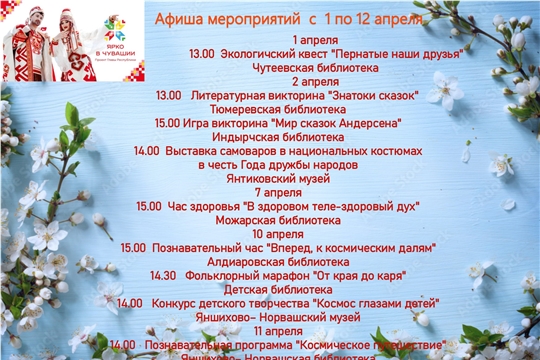 Анонс мероприятий с 1 по 12 апреля
