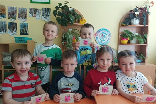 "Поросята" в технике лепки из соленого теста