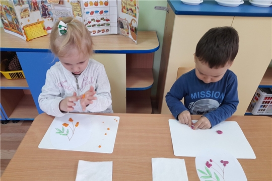 Пластинография  «Гроздь рябины»