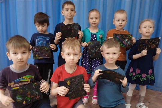 Цветной граттаж