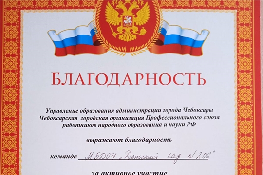 Благодарность за активное участие в соревнованиях по волейболу