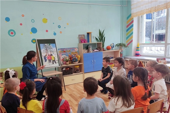 В старшей группе прошло занятие по развитию речи на тему "Зима пришла" .