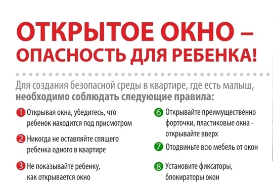 Открытое окно-опасность для ребенка