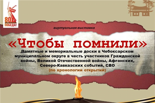Виртуальная выставка «Чтобы помнили» (памятные и мемориальные доски в честь героев войны)