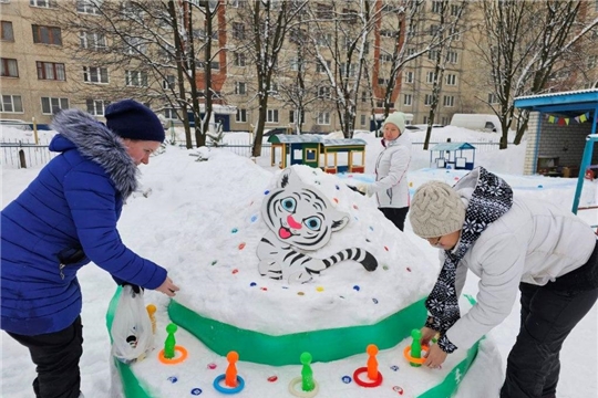 Снежные постройки в детском саду