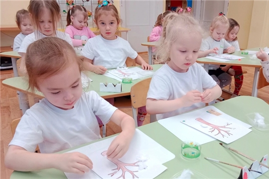 Аппликация  "Зимнее дерево" на ДПУ "Сказка из теста"