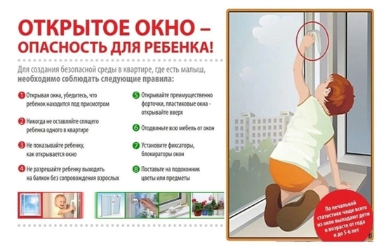Открытое окно-опасность для ребёнка!