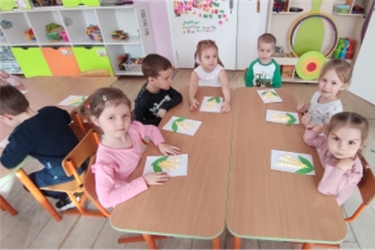 Аппликация из салфеток "Мимоза"