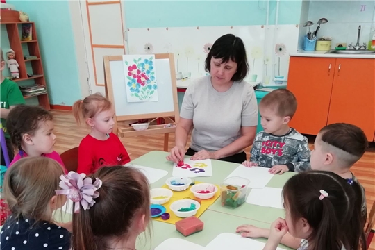Нетрадиционное рисование "Яркие цветы".