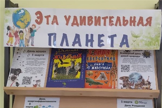 Выставка "Эта удивительная планета. Экологические даты марта" в отделе по работе с детьми