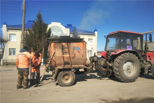В Шемуршинском округе ведется текущий ремонт дорог