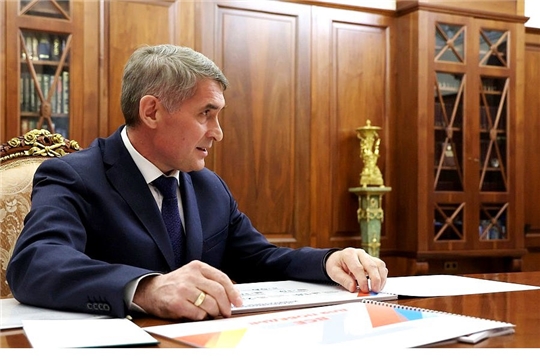 Глава Чувашии Олег Николаев на встрече с Президентом России Владимировом Путиным: «Население, которое систематически занимается спортом, по итогам 2024 года составило 61,1 %»