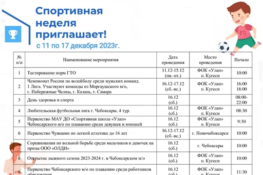 Спортивная неделя приглашает!