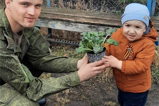Воспитанники ДОУ принимают участие в акции "Цветок ветерану"