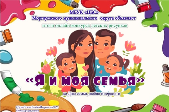 Итоги муниципального онлайн-конкурса рисунков «Я и моя семья» ко Дню семьи, любви и верности.